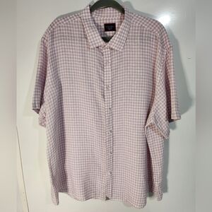 Untuck It Men's Lavender Linen Checkered Shirt. Size XXX Large